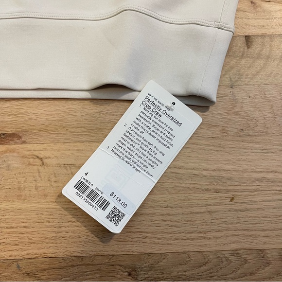 NWT LuluLemon Perfectly Oversized Crop Crew Size 4 White Opal - Picture 8 of 9
